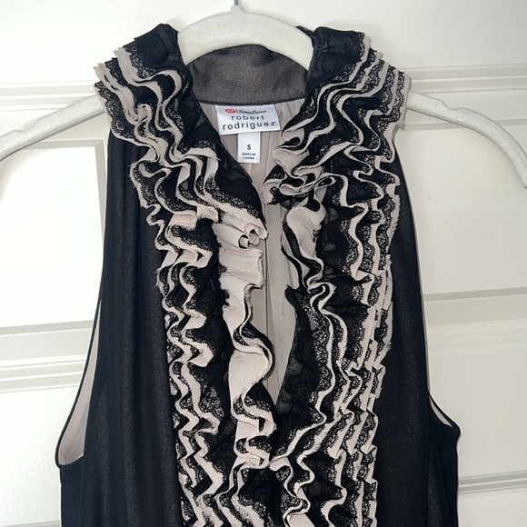 Neiman Marcus Robert Rodriguez For Target Black Ruffle Neckline Tank - Picture 5 of 10